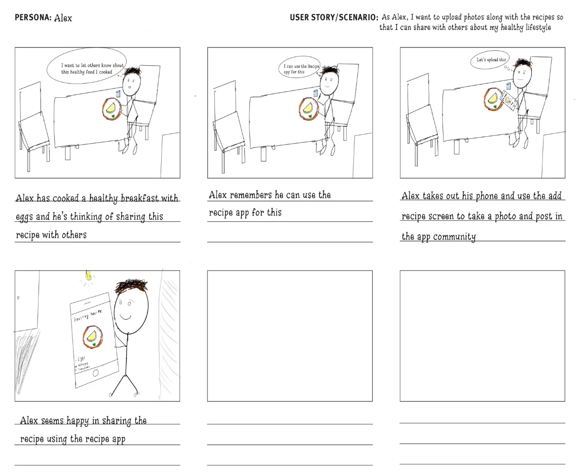 Recipe App storyboard