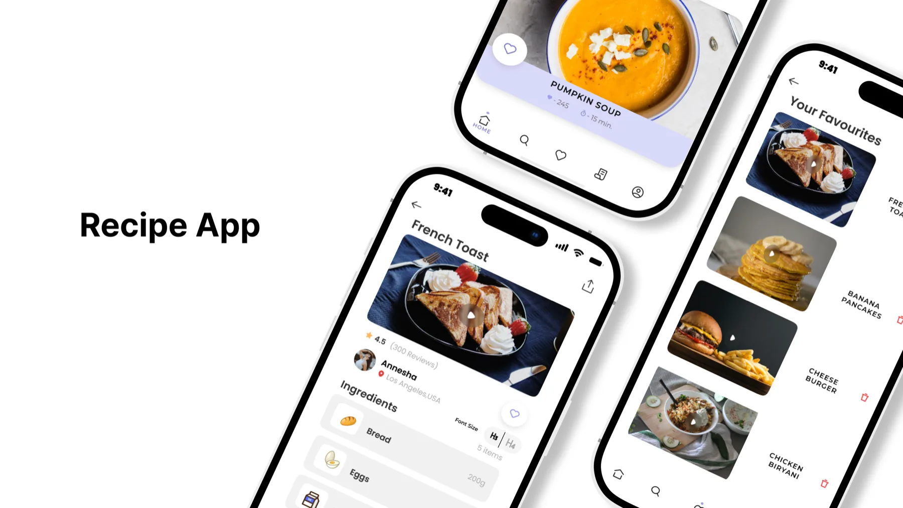 Recipe App interface overview